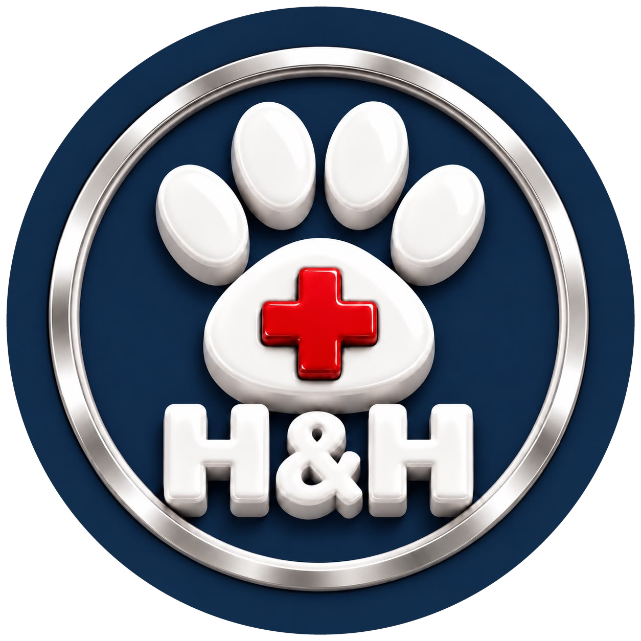hh logo 3d paw navy round